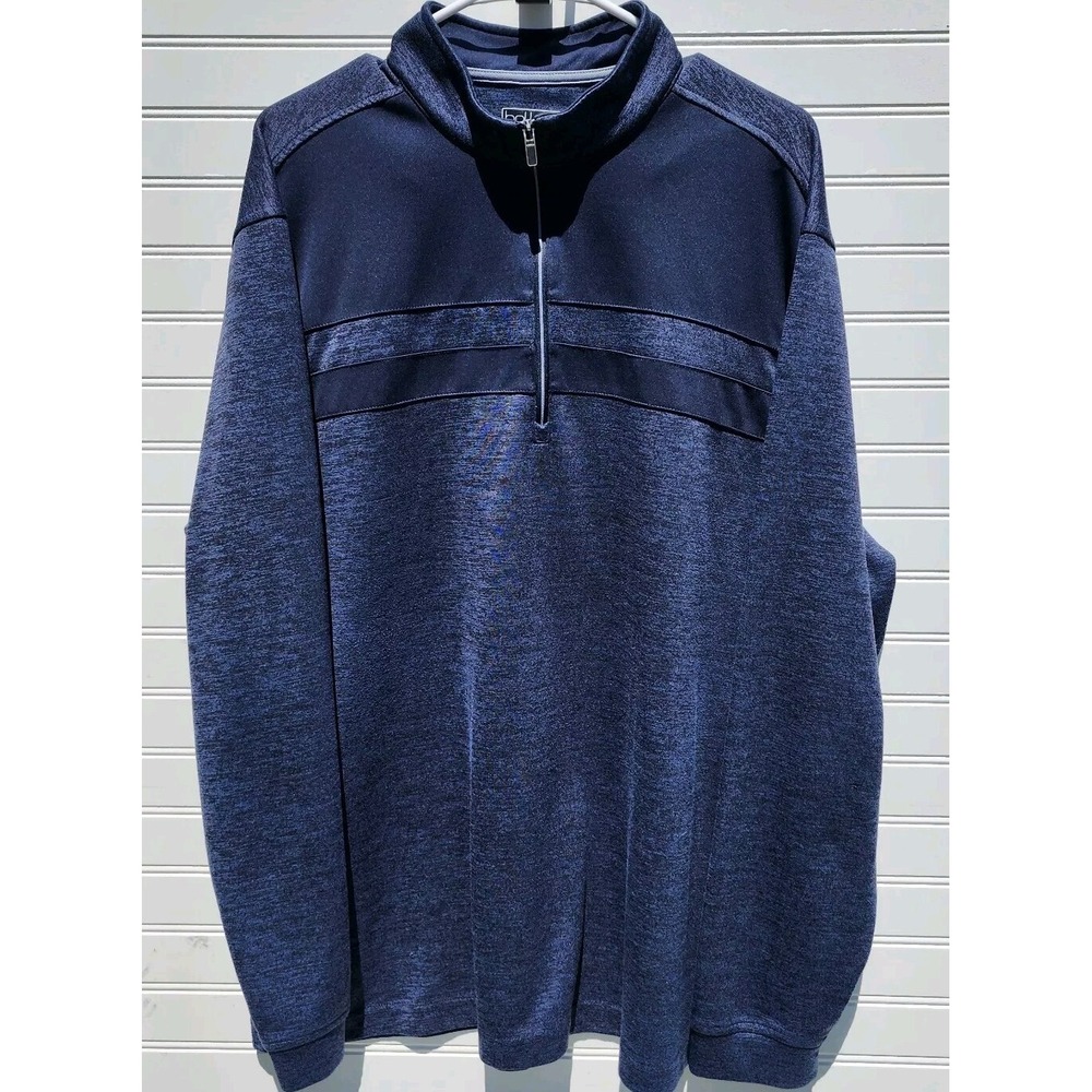 Mens XXL Bolle Pullover Sweater Jacket  Blue 1/4 Zip Outdoors Athletic